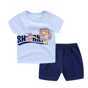 Wholesale 0.9M 12KG Children'S Outfit Sets Short Sleeve Pant Suit Cartoon Print Boys from china suppliers
