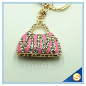 Wholesale Fashion Rhinestone Handbag Shape Metal Charm Key Chain Bag Hanger Pendant from china suppliers