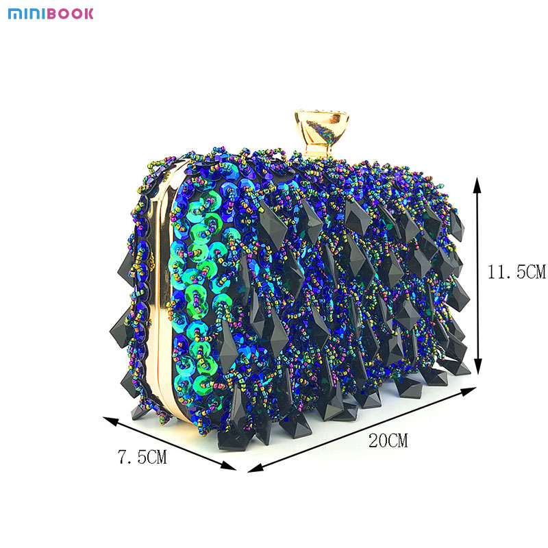 Stylish Sequins Clutch Purse for Ladies Party Luxury Style Wedding Beads Bag