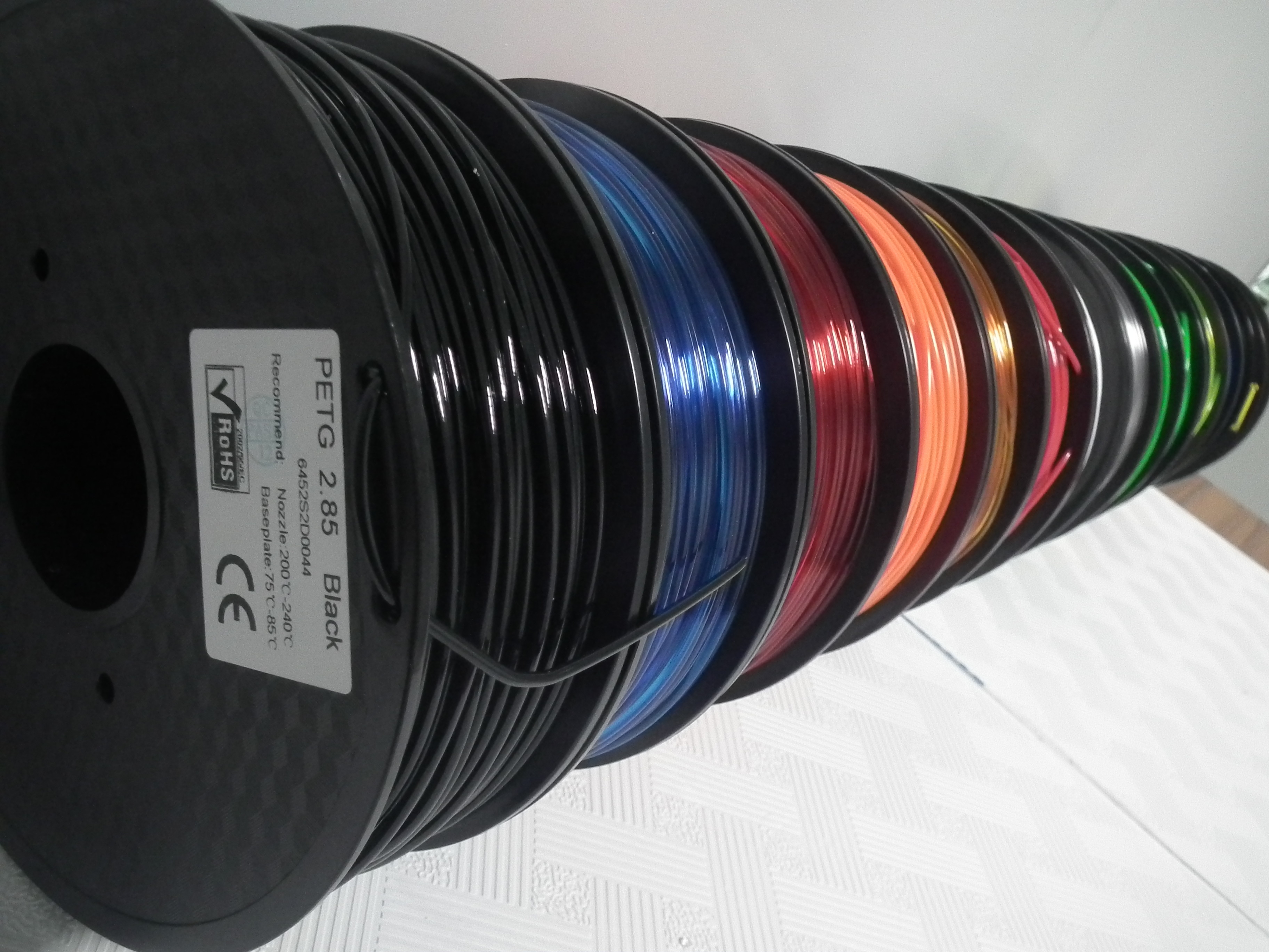 Black 1KG Conductive 3D Printer Filament 1.75mm / 2.85mm / 3mm For 3d Pen