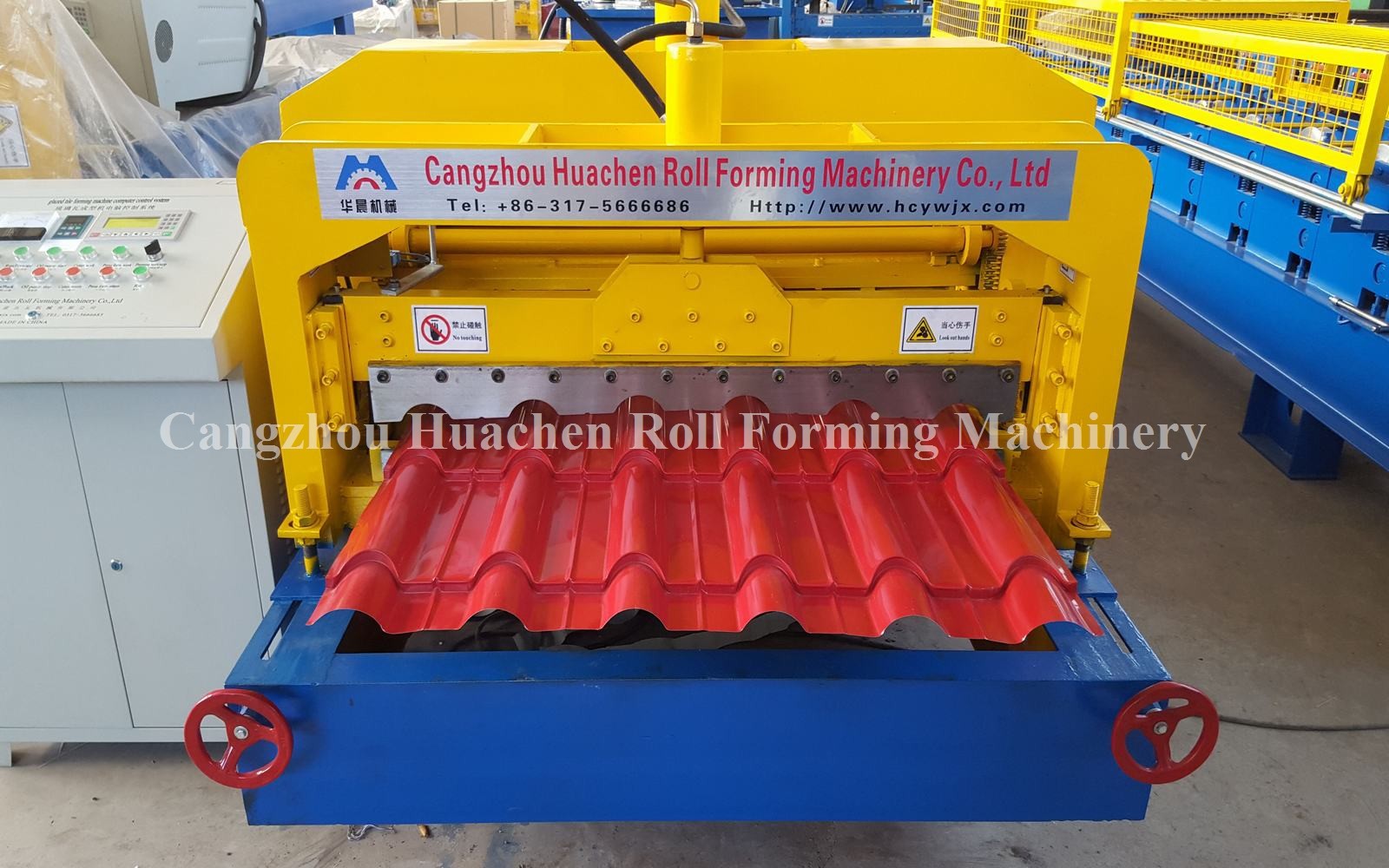 1250 Width Panel Glazed Tile Roll Forming Machine For Steel Construction