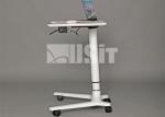 Single Metal Mobile Gas Lifting Sit To Stand Desk With Wheels