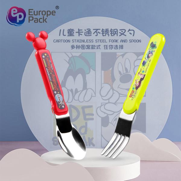 Factory Direct Customized logo stainless steel cute cartoon plastic PS handle