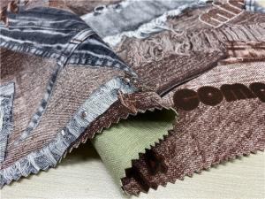 Wholesale Jeans Pocket Printed Embossed Pu Leather Brown Color Abrasion Resistant from china suppliers