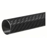 Standard Carbon Fiber Round Tube Opaque Black 7/8 In Inside Dia, 1 In Outside