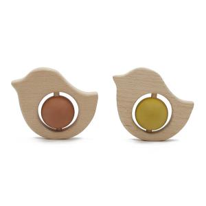 Wholesale Personalized Educational Baby 53g Silicone Teething Rattle from china suppliers