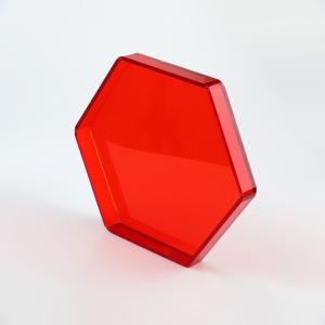 Wholesale Hexagon Shape Red Acrylic Tray Organizer PMMA Plexiglass Lucite Serving Tray from china suppliers