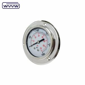 Wholesale Stainless Steel 63MM 10 Bar 16 Bar Industrial Flange Panel Silicone or Glycerine Filled Pressure Gauge from china suppliers