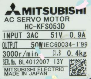 Wholesale Mitsubishi HC-KFS053D AC Servo Motor 3AC 51V 0.9A 3000R/MIN NEW from china suppliers