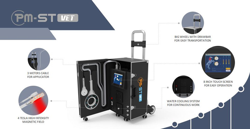 EMTT Shockwave Therapy Machine 4 Tesla Veterinary Device For Horse Muscle Stimulation