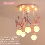 Children bedroom chandeliers modern ins merry-go-round boy girl room chandelier