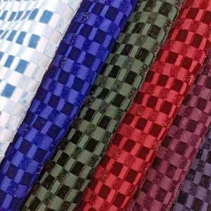 Wholesale Metal Glitter Check Knitted Velour Viscose Jacquard Burnt Out Velvet Fabric from china suppliers