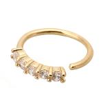 Shellhard Trendy 5 Crystals Nose Ring Vintage Rhinestone Stainless Steel Nose