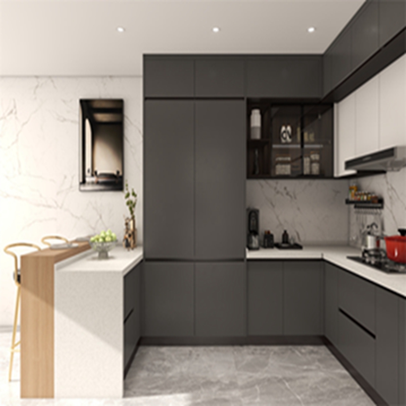 Easy Clean Advantage Customization Glossy Modern Style Kitchen Cabinets for Apartment