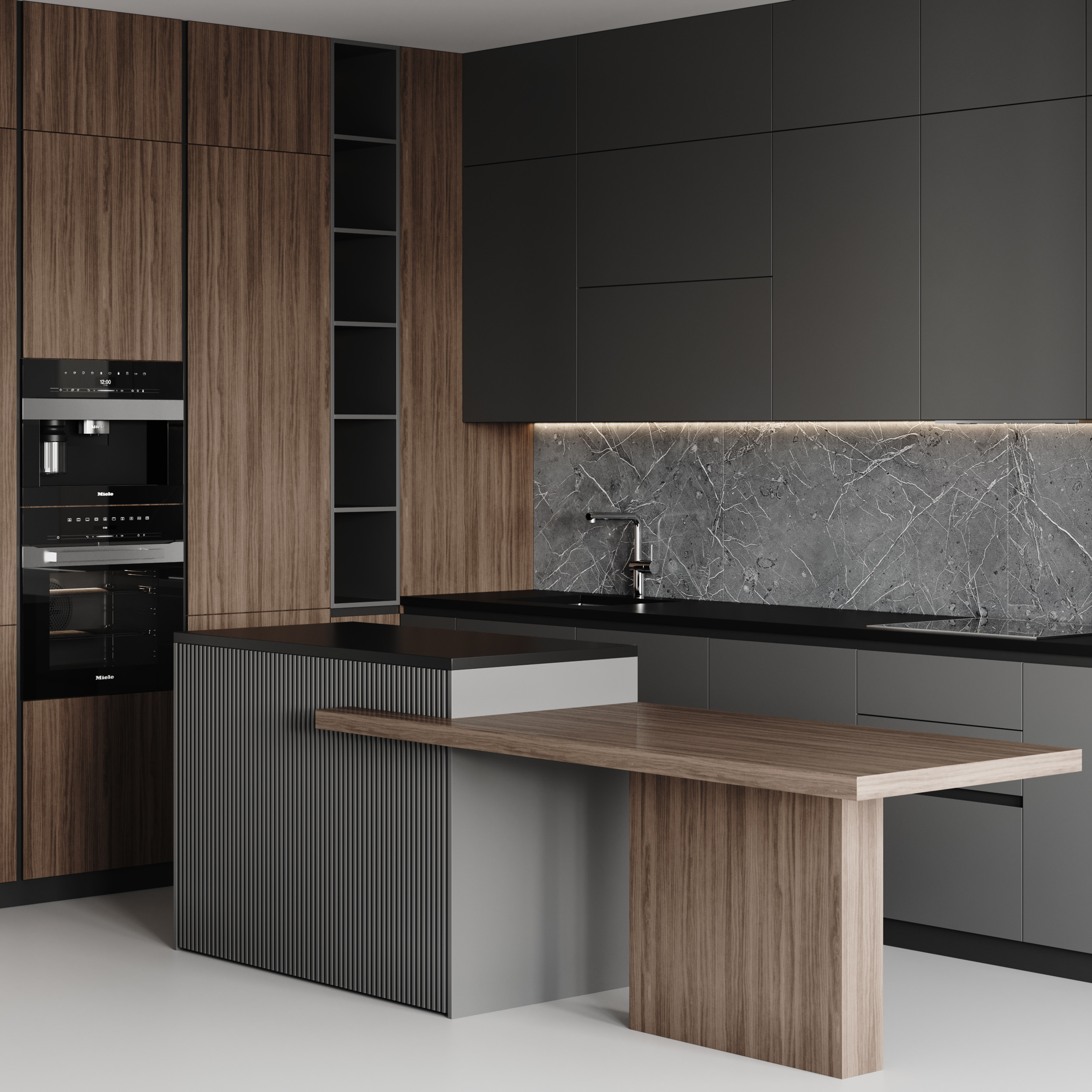 Luxury Style Wooden Custom Kitchen Furniture Modular Lacquer Kitchen Cupboard Island Kitchen Cabinets
