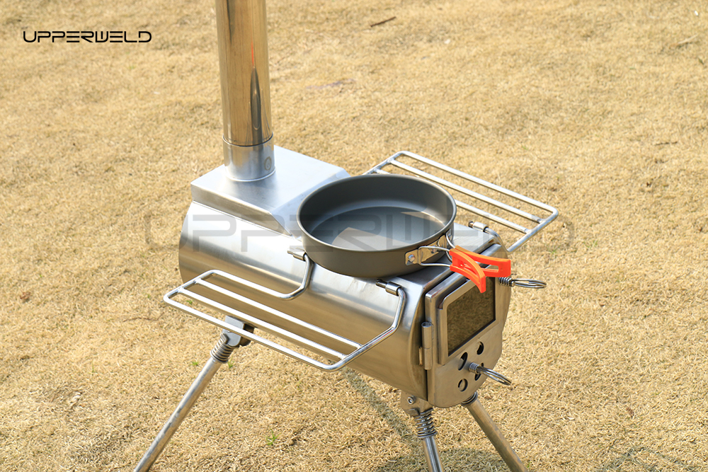 Portable Firewood Stove Grill Stainless Steel Outdoor Stove for Camping Cooking