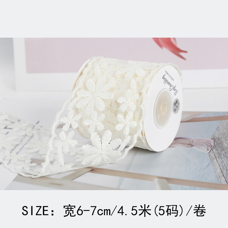 65mm Polyester Lace Ribbon for Wedding Decoration and Gift Packing