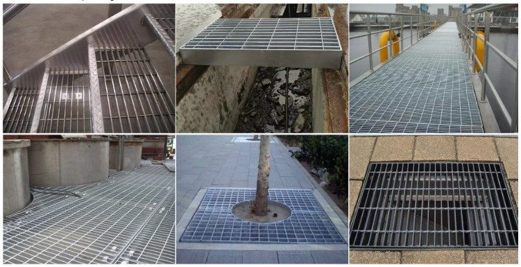 Hot Dip Galvanized Metal Serrated Carbon Steel Bar Grating For Drainage Covers