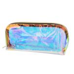 Rainbow Transparent Large Mens Hanging Wash Bag Laser Holographic Clear PVC