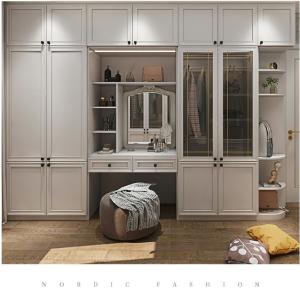 Wholesale 2400mm Solid Wood Wardrobe Closet Bedroom Furniture With Dress Up Desk Corner Cabinets from china suppliers