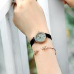 MOP surface Women'S Quartz Watch Bracelet Gift Set Open Leaf Bracelet