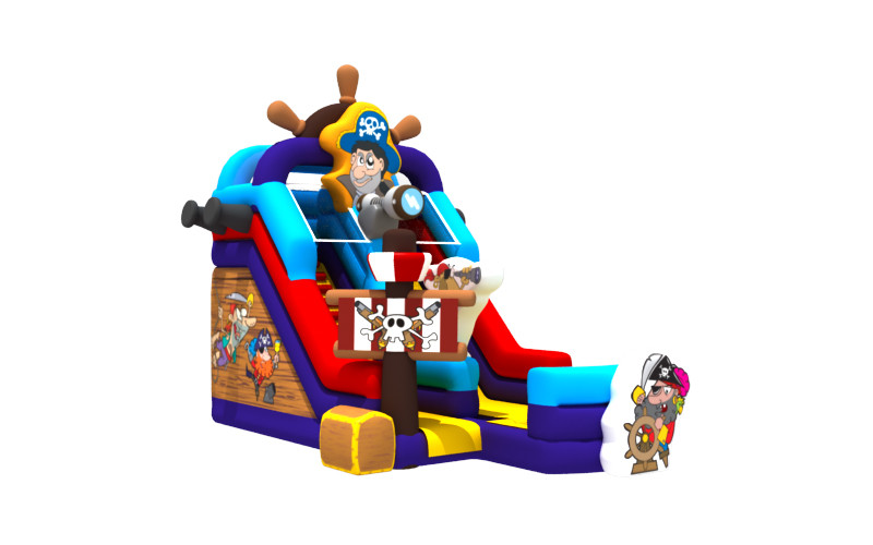 7m Height Commercial Inflatable Dry Slide Inflatable Pirate Theme Park Slide For Kid Adult