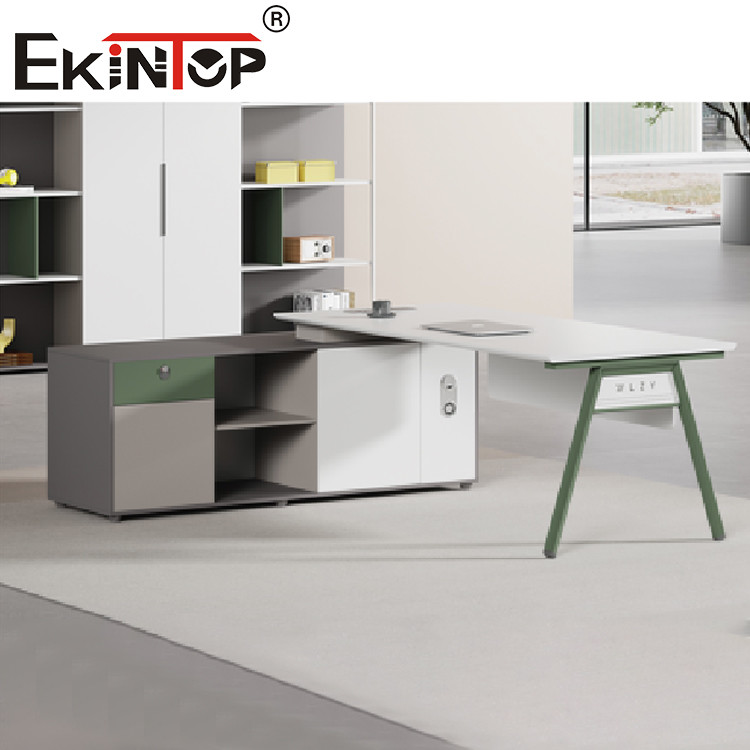 Modern Office Desk L Shaped Wooden Iron Manager Executive Desk Office Furniture