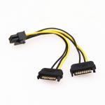 6Pin to 2 ST Cable Male to Female Hard Drive Power Cable Video Card Power
