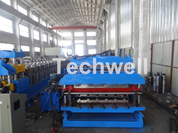 18 Forming Stations Roof Panel Roll Forming Machine , Double Sheet Roll Forming