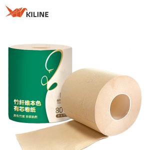 Wholesale 4 Ply Soft Unbleached Bamboo Tissue Paper Roll Water Soluble Embossed Brown Color from china suppliers