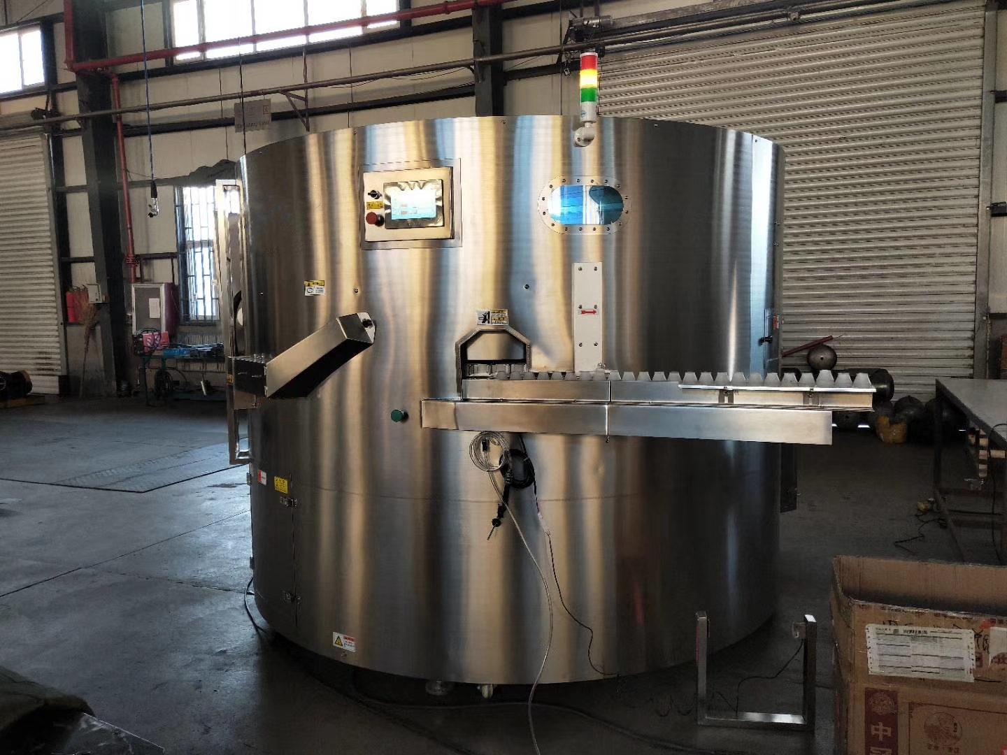 Round Bottle Unscrambler Machine With Rotary Feeding Turntable Table