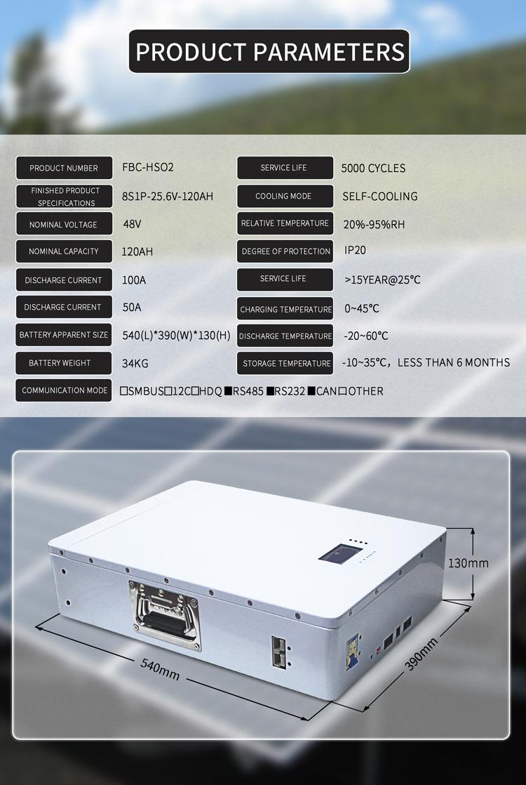 Photovoltaic Home 120AH Solar Wall Battery 48V Lithium Ion Battery With LCD Screen