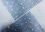 230GSM Bronzing Polyester Corduroy Fabric / Stars Blue Corduroy Fabric