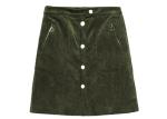 Olive Green 2020 Youth Skirt Corduroy Short Dress Fashion Trender 100% Cotton