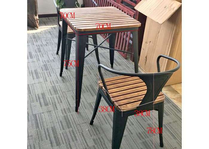 Simple Modern Solid Wooden Outdoor Furniture Balcony Table Chair Set For Leisure Cafe Bar