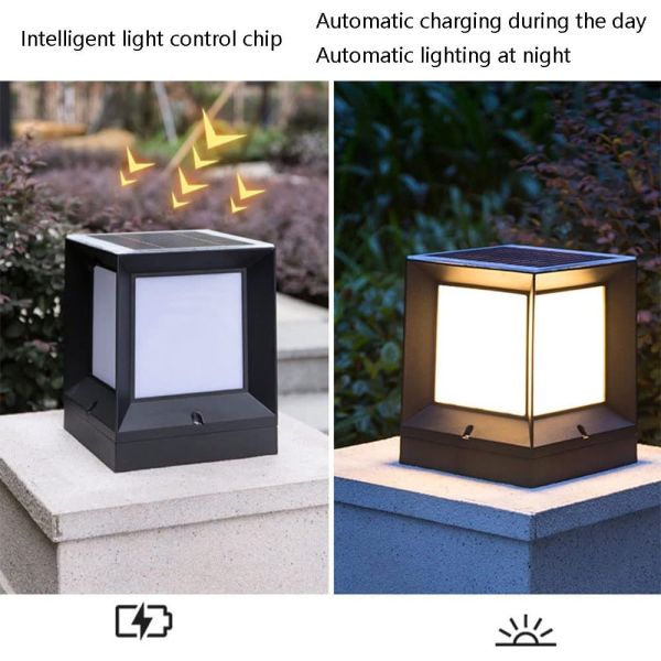 Black / Grey Modern Gate Pillar Lights Intelligent Outdoor Lights For Gate Pillars