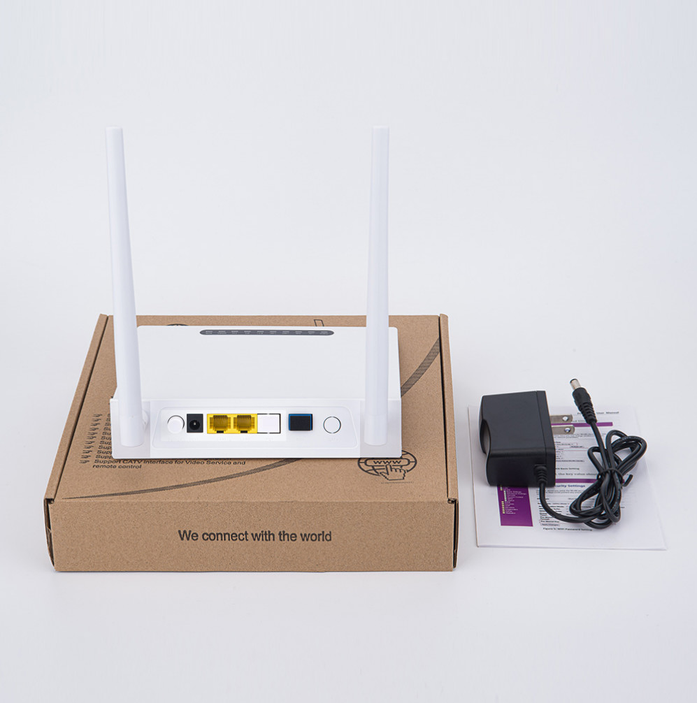 WIFI Plastic Casing XPON ONU 1GE 1FE Dual Band For FTTx Solutions