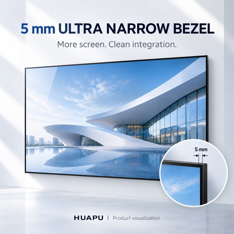 75 Inch 4K 5mm Bezel Indoor Advertising Display Screen For Shopping Malls