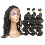 Thick 360 Lace Frontal Closure , Lace Front Closure Human Hair Non - Remy Hair