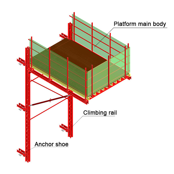 High Efficient Rail Guided Crane Loading Platform To Reposition Table Formwork