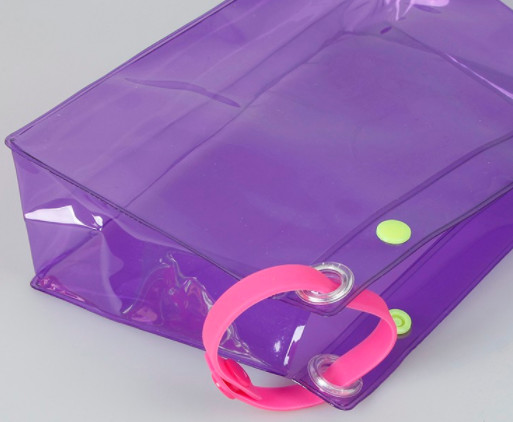 Candy Color PVC Toiletry Bag , Frosted Pink Christmas Gift Bag