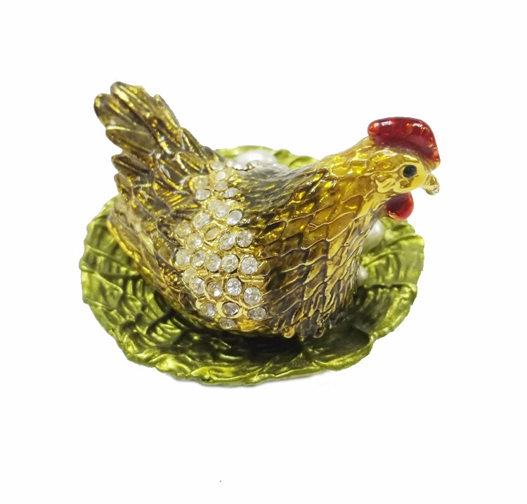 wholesale trinket box animal jewelry boxes hen animal jewelry box