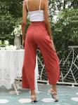 Oem Clothing Women'S Flared Casual Pants Wide Leg Elastic Waist With Belt Pants
