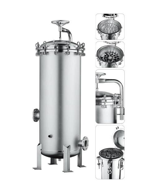 Food Beverage Stainless Steel 304/316L Cartridge Bag Filter Housing For Liquid/Water/Oil/Dust Weight KG 25
