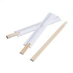 Customized Logo Sushi Twin Tensoge Round Chopsticks Paper Opp Wrapped