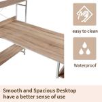 28.74" height Home Office Writing Table With Shelves Oak Color