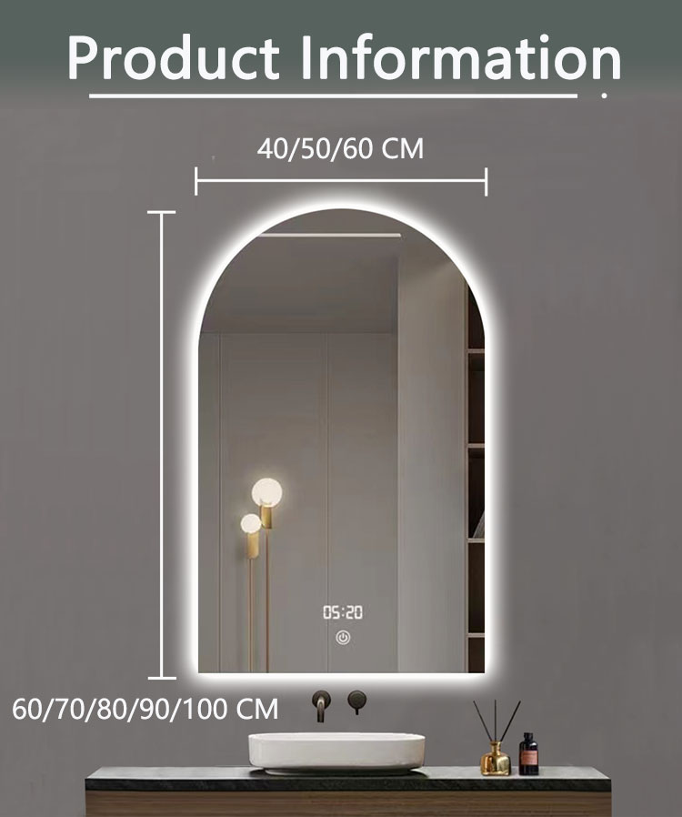 Hotel Home Bathroom Decoration Modern Design Touch Screen Smart Mirror With LED Lights and Sensor Switch