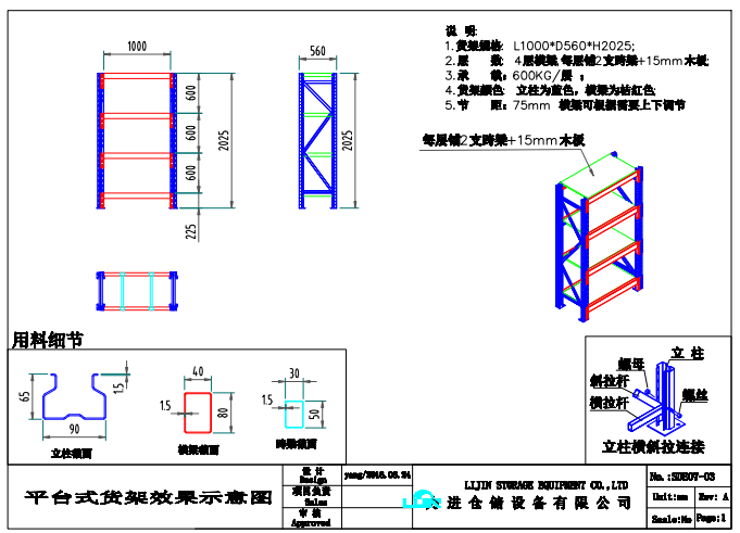 CE Certified Heavy Duty Storage Racks Crossbeam Type Powder Coated Finishing