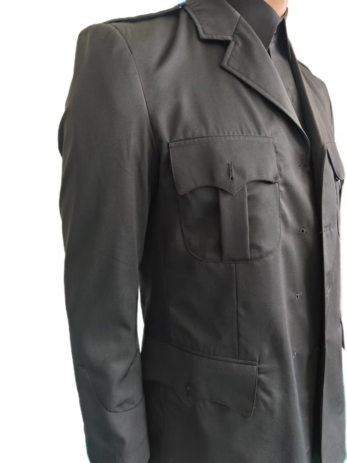 Black Ceremonial Military Uniform Set (45% Wool 55% Polyester)