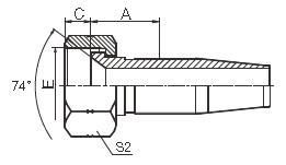 Wholesale Female Reusable Hydraulic Hose Ends Sae J514 74 Degree Cone Seat 26718-R5T from china suppliers